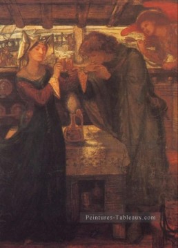  Gabriel Peintre - Tristram et Isolde Boire la Potion d’amour préraphaélite Confrérie Dante Gabriel Rossetti